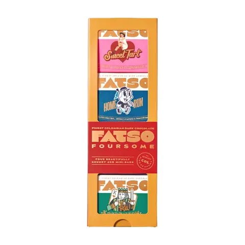 FATSO 4 Bar Mini Christmas Gift Box (King’s Ransom, Nan’s Stash, Home Run, Sweet Tart) 4 × 40g