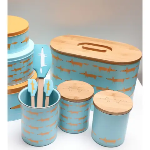 Scion by Dexam Mr Fox Tea/Coffee/Sugar Storage Jar Multi Print - Blue