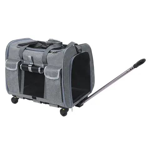 Blinkit Small Dog/Cat Stroller, Adjustable Pull Rod, Multi-Sided Opening Windows for Ventilation, Easy Disassembly, Multifunctional Lifting, Carrying, and Towing TB-01