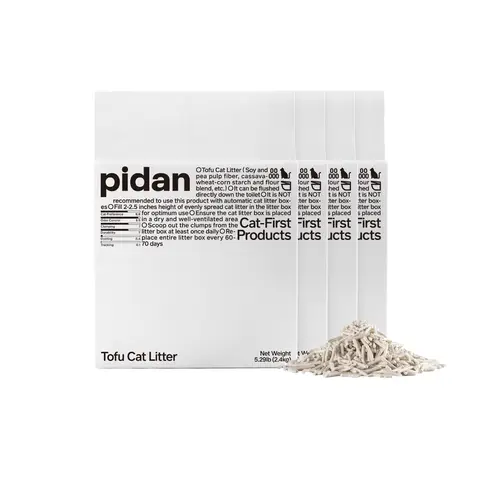 pidan Tofu Cat Litter, 4 x 2.4 kg, 100% Natural Ingredients, Flushable