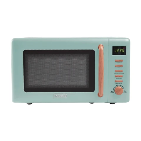 Haden Dorchester Solo Microwave - 20L, 800W, Sage Green, Wooden Effect Finish, LED Display, 5 Power Levels