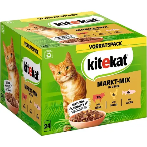 KITEKAT Portionsbeutel Multipack Markt-Mix in Gelee 24 x 85 g