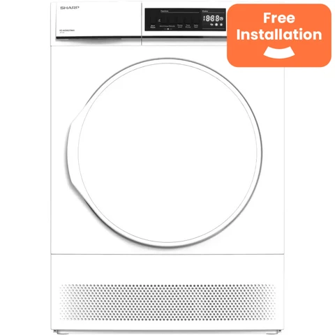 Sharp KD-NCB8S7PW91-EN 8kg Condenser Tumble Dryer - White - B Rated