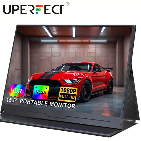 UPERFECT Portable Monitor 15.6" 1080P Portable Monitor IPS HDR 1920X1080 FHD Travel Screen USB C Gaming Monitor, Dual Speaker External Monitor HDTV Type-C VESA for Laptop PC Phone