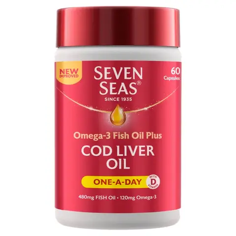 Seven Seas Omega-3 Fish Oil + Cod Liver Oil Capsules - 60 Capsules