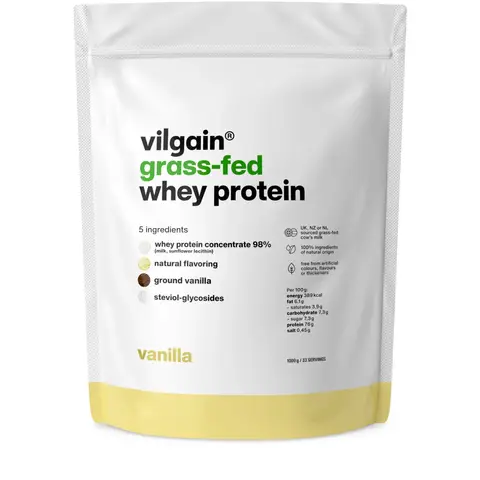 Vilgain Grass Fed Whey Protein Vanilla Protein Nutrition Powder Flavour - 1000g