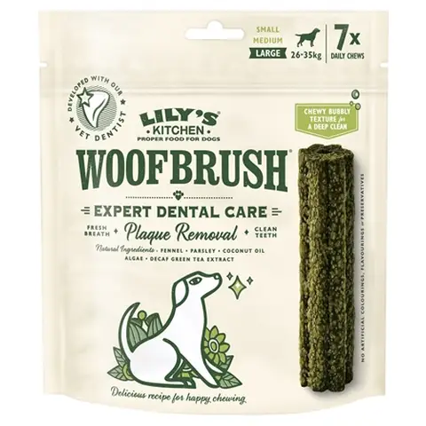 Lily’s Kitchen Woofbrush Dental Zahnkauartikel für Hunde L (26-35 kg) 7 x 47 g