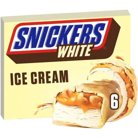 Snickers White IJs Repen Witte Chocolade Pinda 6-pack