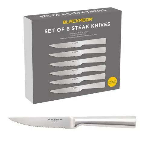 BLACKMOOR 6pk Steak Knives