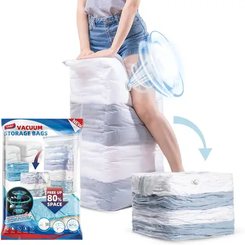 TAILI 6 Pack Vacuum Storage Bags, Jumbo Cube (31x40x15 Inch), Extra Large Vacuum Seal Bags for Comforters, Blankets, Bedding, Clothes, Closet Organization Space Saving, Clear