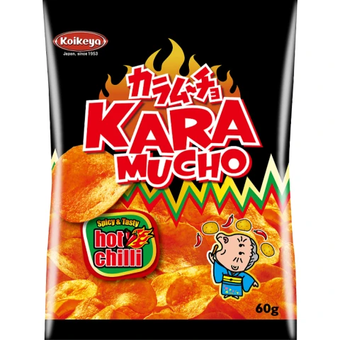 Koikeya Karamucho Potato Snack (Flat) 60g 湖池屋辣味薯片 60g