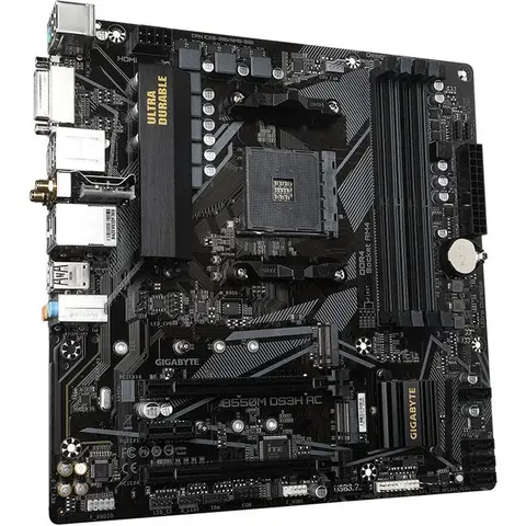 Carte mère GIGABYTE B550M DS3H AC (Socket AM4, Micro-ATX, chipset B550) Rev. 1.7
