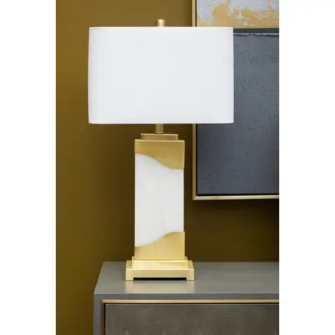 Fifty Five South Table Lamp Edith Marble White/Gold 70cm