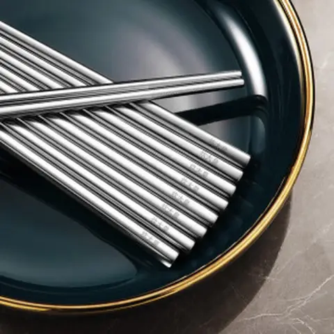 COOKER KING Cooker Stainless Steel Chopsticks 304 Set Chopsticks Anti-scald Family Light Luxury Tools
Metal Chopsticks Cutlery (10 Pairs)