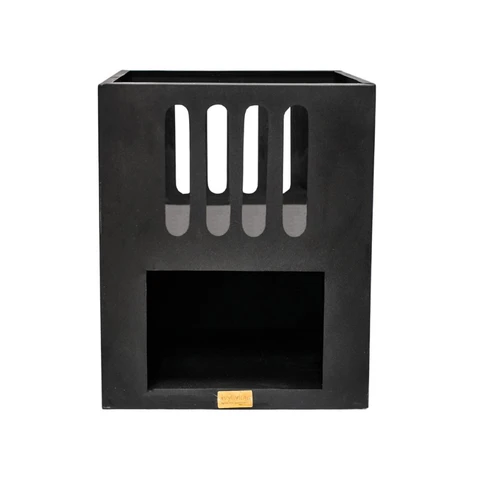 Outdoor Libra Contemporary Fire Pit in Matt Black H55CM W45CM