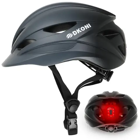 DKONI HS-086 Adult Bicycle Helmet with Light
Grey-Black L 58-61cm