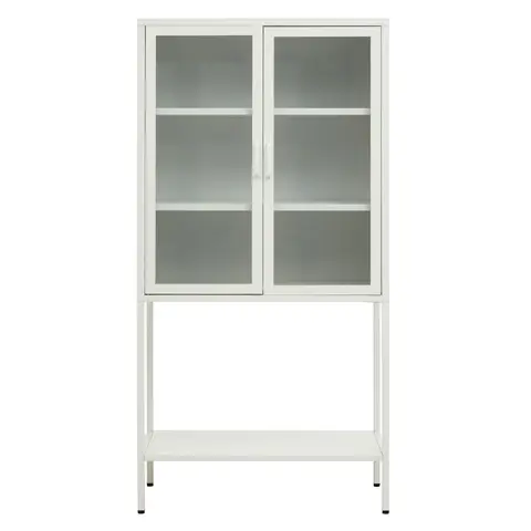Interiors by Premier Display Cabinet Acier Metal White Tall