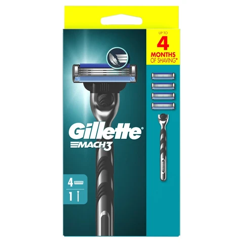 Gillette Mach3 Starter Kit Handle + 4 Blades