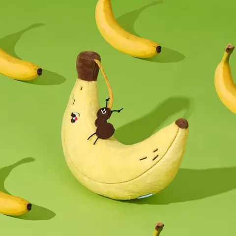 ZEZE Banana Shaped Pet Cushion, Soft Plush Cat Dog Bed Cushion