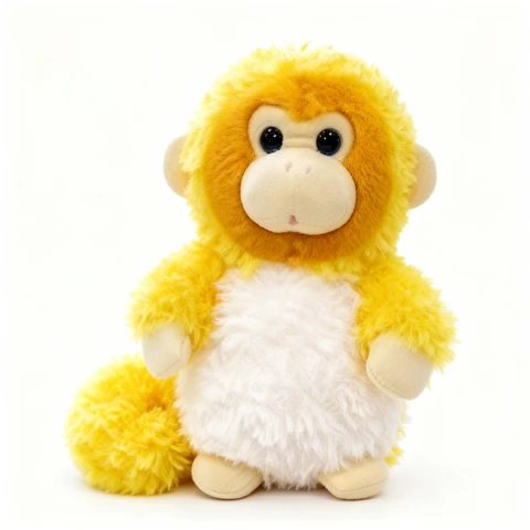 Peluche de singe doré assis - 15 cm