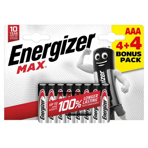 Energizer AAA Max Alkaline - Pack of 4+4