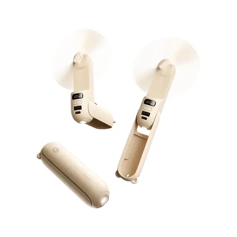 JISULIFE Ventilateur portable rechargeable – La nouvelle version améliorée est dotée d'un écran numérique LED clair pour l'état de la batterie en temps réel, d'une autonomie maximale de 24 heures, d'une batterie de charge à double fonction et d'une lampe de secours, ce qui en fait un appareil polyvalent pour les vacances, les chaudes journées d'été et les festivals de musique – Marron