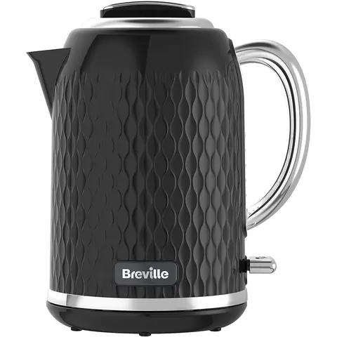 Breville Curve Electric Kettle, 1.7L 3KW Fast Boil, Textured, Black & Chrome - VKT017