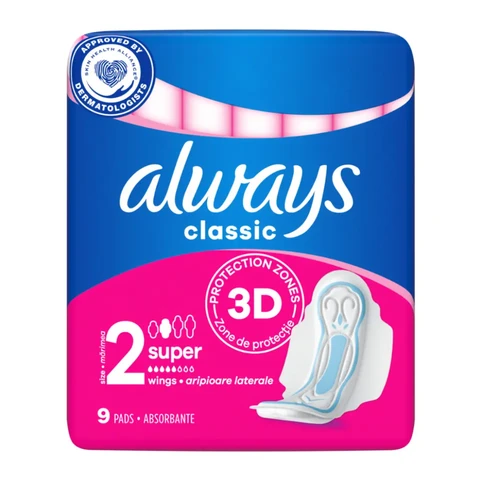 Altijd Klassieke Lange Hygiënische Doekjes (Maat 2) Vleugels X9