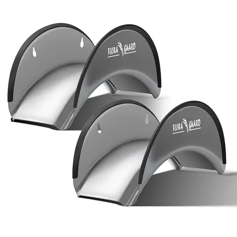 FLORA GUARD 29 cm Hosehanger, wandmontierter Metall-Hosehalter, anti-korrosiver Schlauchhalter für die Wandablage (2er-Set, Grau)
