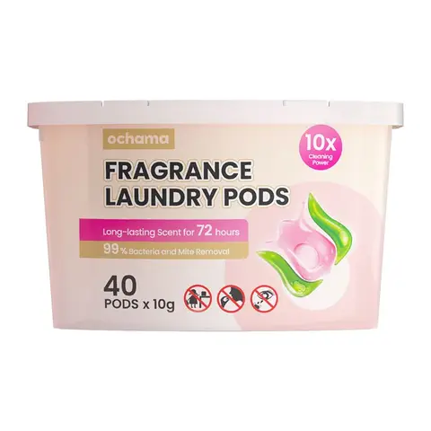 ochama Fragrance Laundry Pods, 40 Pods (10G Per Pod), Tulip Scent, Long‑Lasting Fragrance, Deep Cleaning Fabric Care