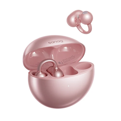 Sanag S6SUltra Earbud Wireless Open Ear Clip Earphones HiFi Stereo bluetooth Headset Intelligent AI S-S6SUltra-CL-Headphones-Rose gold