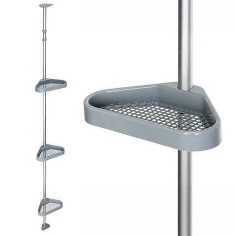 Croydex Triple Corner Storage Basket Tension Rod