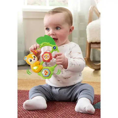 VTech Baby Shaking Sounds Bear Rattle Toy with Lights & Music Sensory Gift for Newborns