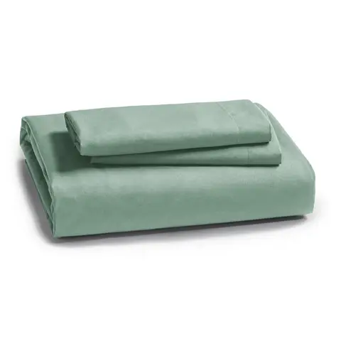 Parure de lit 135 x 200 cm 4 pièces Vert clair - Ensemble de 2 housses de couette avec 2 taies d'oreiller 80 x 80 cm, ensemble de parure de lit en microfibre vert clair avec fermeture éclair, 90% Polyester