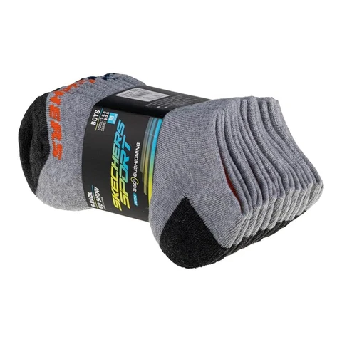 Skechers Jungen-Socken 6er-Pack No-Show-Socken Schwarz 31-34