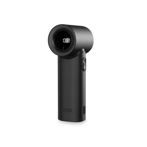 KSIX AirGo Turbo Portable Fan - Black, 5 Speeds, Hanging, LED Display, USB-C, Air Speed 9.0 m/s, 17,400 RPM