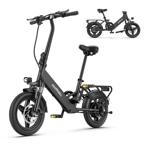 HillMiles Mile 1 adult E-bike,, 36V 10.4Ah battery, 250W Foldable ebike，14-inch fat tire city ebike，Electric Bike Mile 1（blac