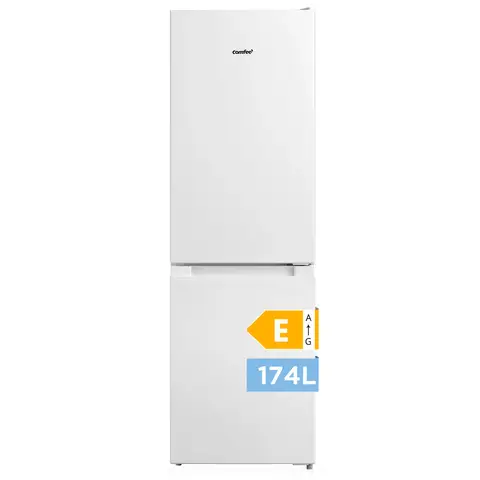 Comfee' RCB169WH2(E) 174 L 70/30 Réfrigérateur-congélateur pose libre, Hauteur 150 cm, Low Frost, Congélateur 4 étoiles, Silencieux 39 dB, Thermostat réglable, Éclairage LED, Porte réversible, Blanc [Classe énergétique E]