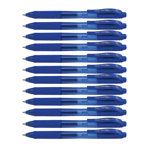 Pentel EnerGel X 0.7 Retractable Gel Pen Blue Pack of 12