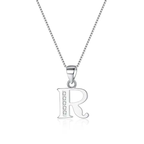 Ever Faith 925 Sterling Silver Initial Necklace CZ 26 Letters Alphabet Personalized Charm Pendant Necklace, Jewellery Gifts for Women Mom Girls Teen Anniversary Birthday Mothers Day Xmas Valentines