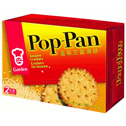 Garden Pop-Pan Cracker Sesame Flavour 225g 嘉顿芝麻薄饼225g