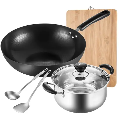 Maxcook Kitchen Cookware Set  - Wok Pan Suop Pot Spatula Ladle Cutting Board