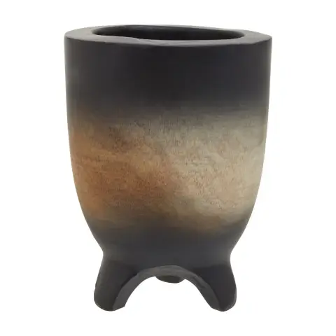 Arlo Large Wooden Black Ombre Planter