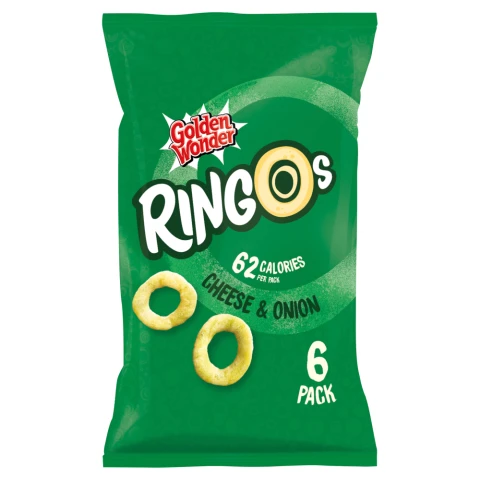 Golden Wonder Ringos Cheese & Onion 6 x 12.5G