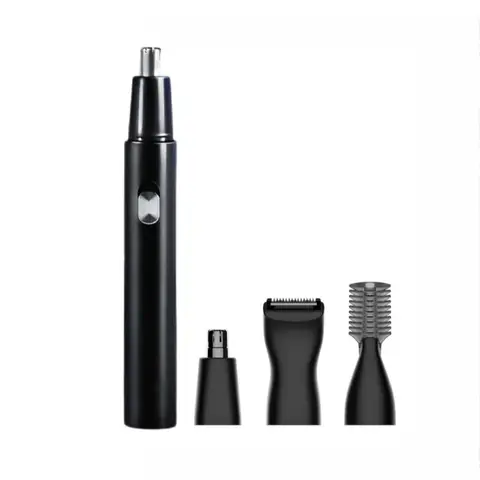 ochama Electric Nose Hair Trimmer Set with 3 Trimming Heads, 360° Rotating Arched Blade, Detachable & Washable Design, Precision Eyebrow Shaver and Trimmer, Cordless Personal Grooming Tool