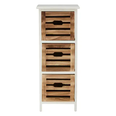 Interiors by Premier Storage Unit Portsmouth 3 Drawer White/Natural
