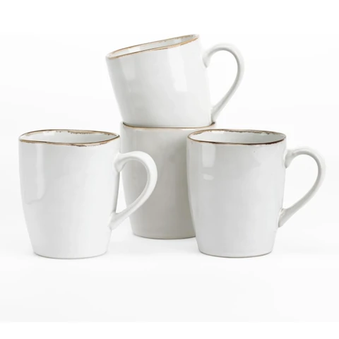 Richmount Aurora Kaffeebecher-Set, 4-teilig, 14 oz (ca. 413 ml), Perlweiß