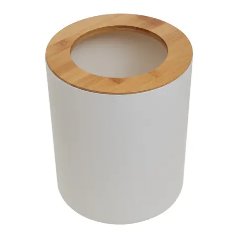 Maison by Premier White Bamboo Fibre Dust Bin, Open-Top Eco Waste Bin For Bedroom or Kids’ Room, Minimalist Recycling Bin