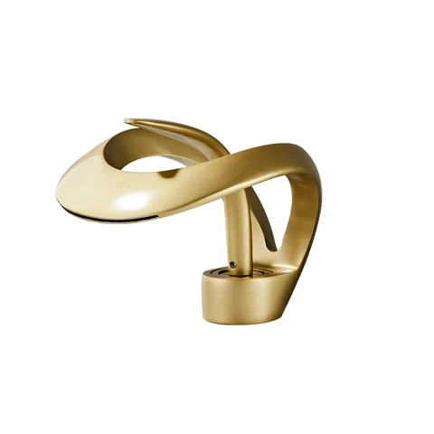 Homary Elegant Waterfall Bathroom Basin Tap Single Lever Handle Solid Brass in Gold