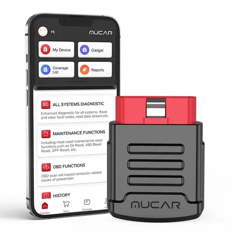 MUCAR BT200 Pro OBD2 Scanner met Bluetooth, Levenslang Gratis Volledig Systeemdiagnose, 15 Resetfuncties (1 jaar gratis), Volledige OBD2-Functies, Compatibel met 128+ Automerken, voor iOS & Android